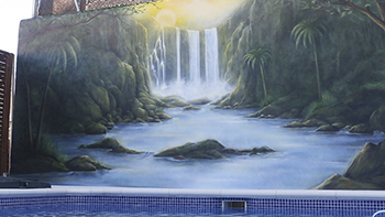 Mural decorativo piscina